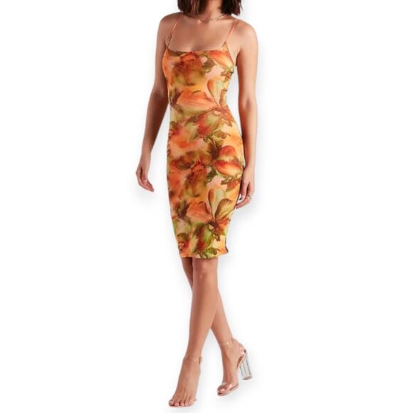 Windsor Vacay Queen Tropical Floral Midi Dress Sz.M NWT - Picture 3 of 12